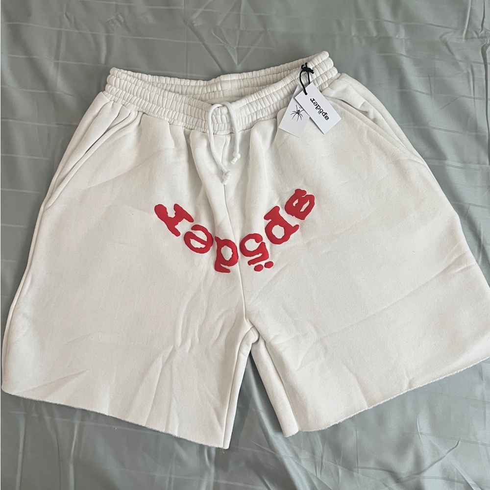 Sp5der OG Web White Shorts